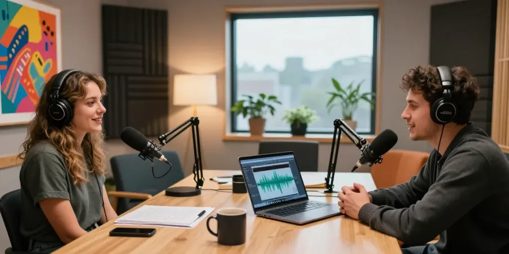 Engaging discussion on creativity and technology in ROKOK88 podcast.